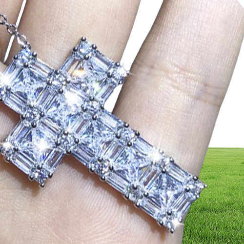 Pendant Multi Style 925 Sterling Silver Pave White CZ Diamond Iced Out Clavicle Necklaces Gift