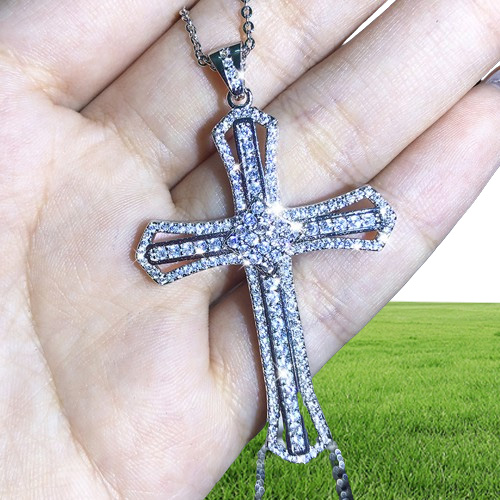 Pendant Multi Style 925 Sterling Silver Pave White CZ Diamond Iced Out Clavicle Necklaces Gift
