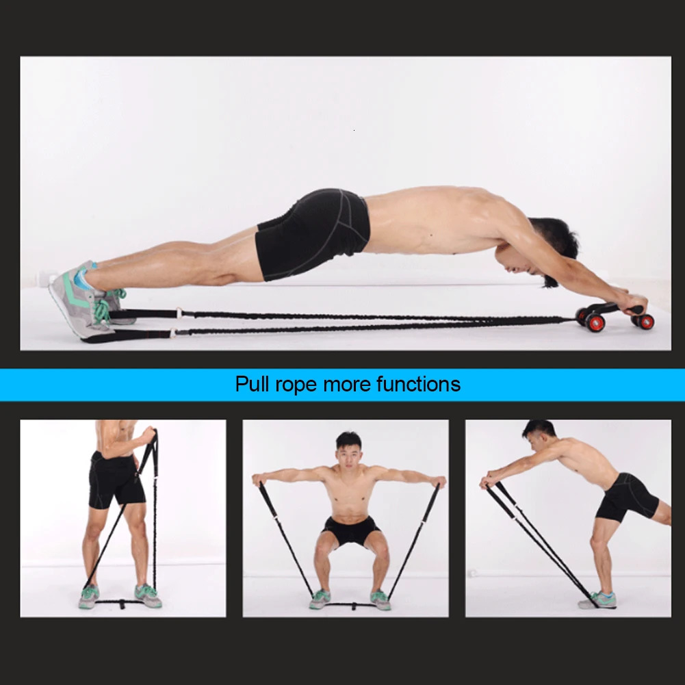 Ab Rollers AB wheel Abdominal Pull Rope Fitness Resistance Band for 4Wheel Roller Muscle Trainer Home Workout 231104
