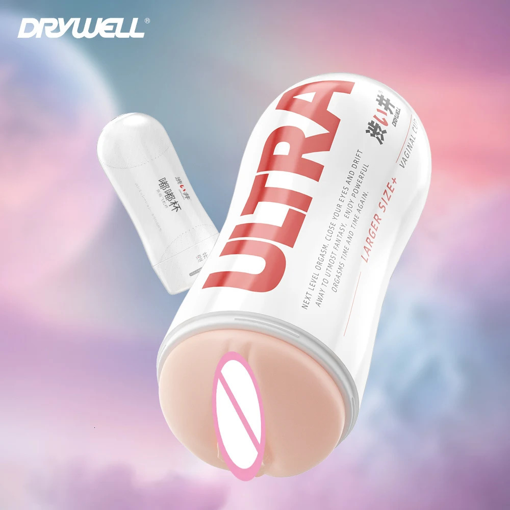 Masturbators DRY WELL Male Masturbator Cup Soft Pussy Sex Toys Realistic Vagina for Men Silicone Pocket Mens Masturbation Products 231204