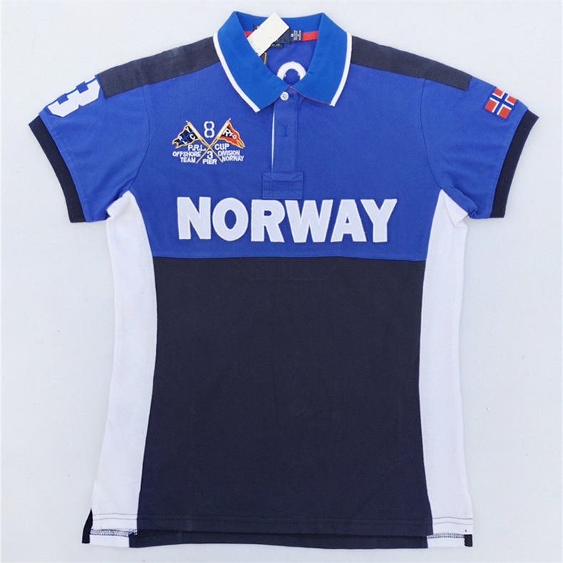 Cotton shirt Men's short sleeved British fashion casual sports embroidery color matching new foreign trade product S-5XL