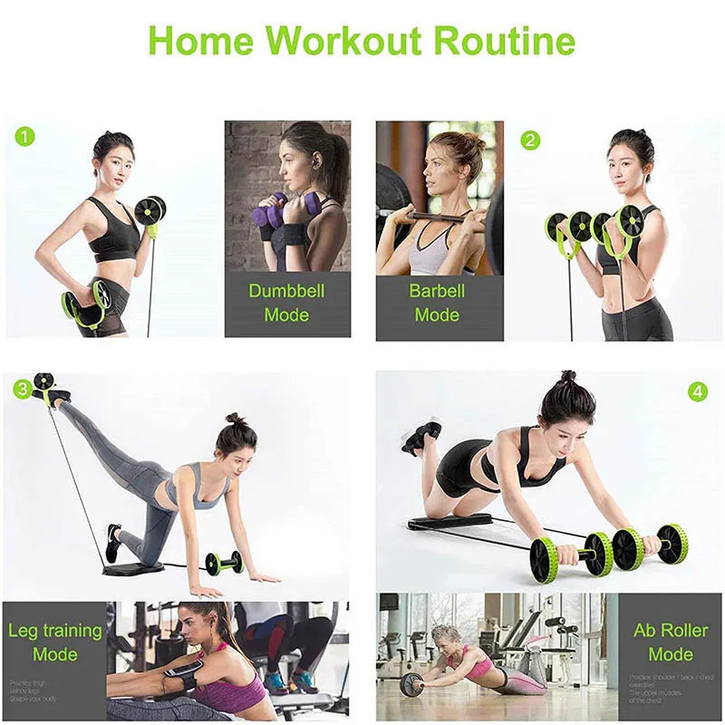 Ab Rollers Abdominal Double Wheel Roller Home Gym Muscle Waist Arm Exercise Fitness Equipment Pull Rope Resistance Bands Slimming Device 231104