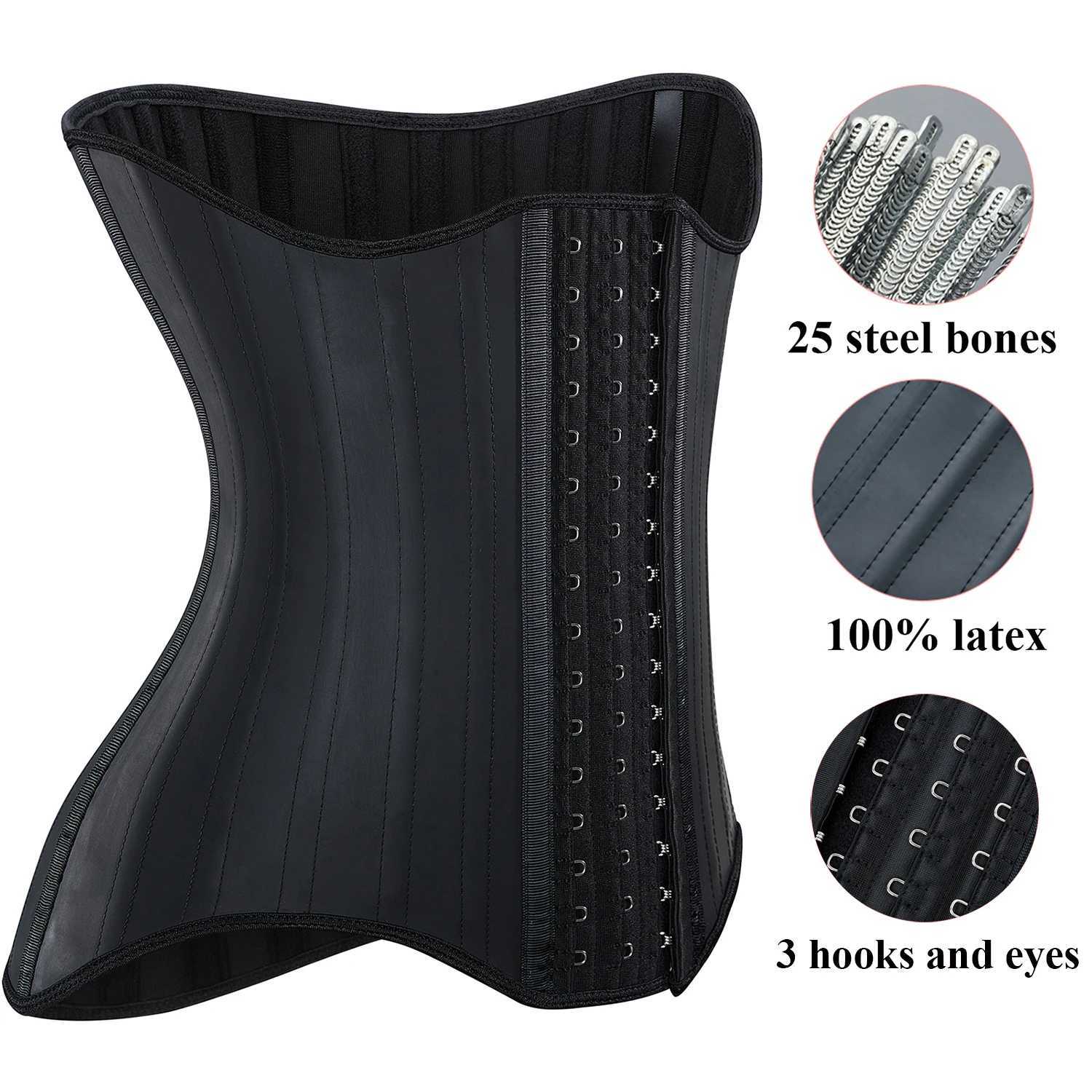 Waist Tummy Shaper Fajas Colombianas Latex Waist Trainer Body Shaper Shapewear Women Corset for Slimming Belly Sheath Modeling Strap 25 Steel BonesL23
