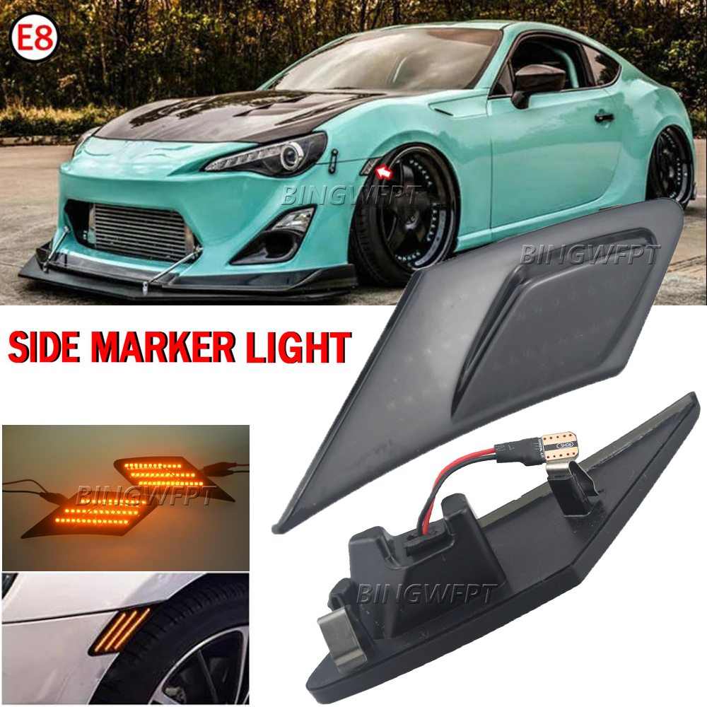 2PCS LED Dynamic Turn Signal Light For Toyota 86 FT86 GT86 Side Marker Indicator Sequential Lamps For Scion FR-S For Subaru BRZ