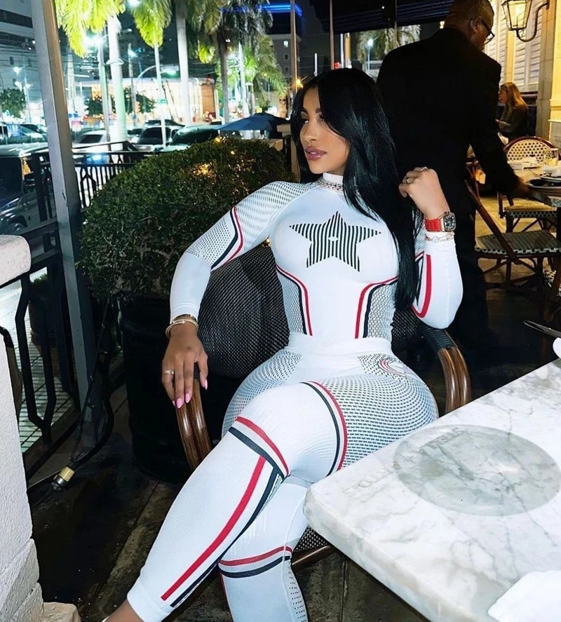 Womens Two Piece Pants STYLISH LADY Letter Printed Skinny 2 Set Women Long Sleeve T Shirt And Pant Suits Autumn 4 Ribbed Sports Tracksuits