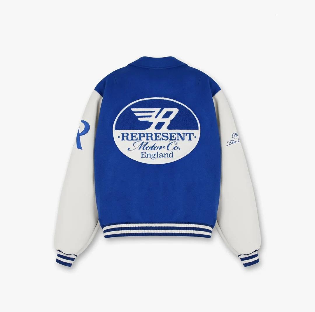 Men's Jackets Racing Team Varsity Jacket High Street Clothing Leather Sleeve Stitching Letter Embroidery Loose Men Women Baseball Uniforms 231204