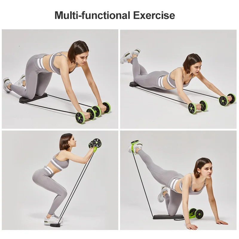 Ab Rollers Abdominal Exerciser Roller Wheel Resistance Bands Pull Core Muscle Trainer Home Gym Bodybuilding Fitness Equipment 231104