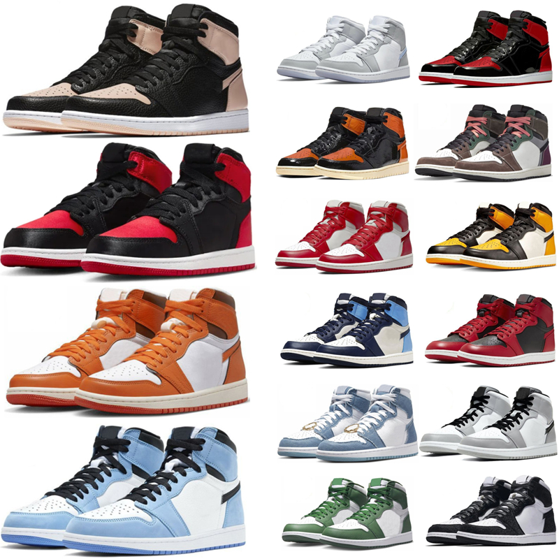 With box Jumpman Basketball Shoes High Mid men women Black White Cactus Jack Banned Sier Toe Rust Pink Pine Green Prototype trainers outdoor Mens Sneakers