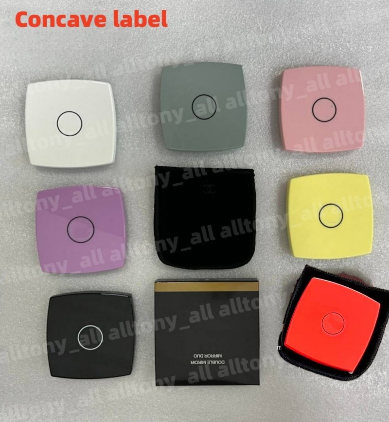 High Quality Fashion acrylic cosmetic portable mirror Folding Velvet dust bag mirror 7 colors with gift box