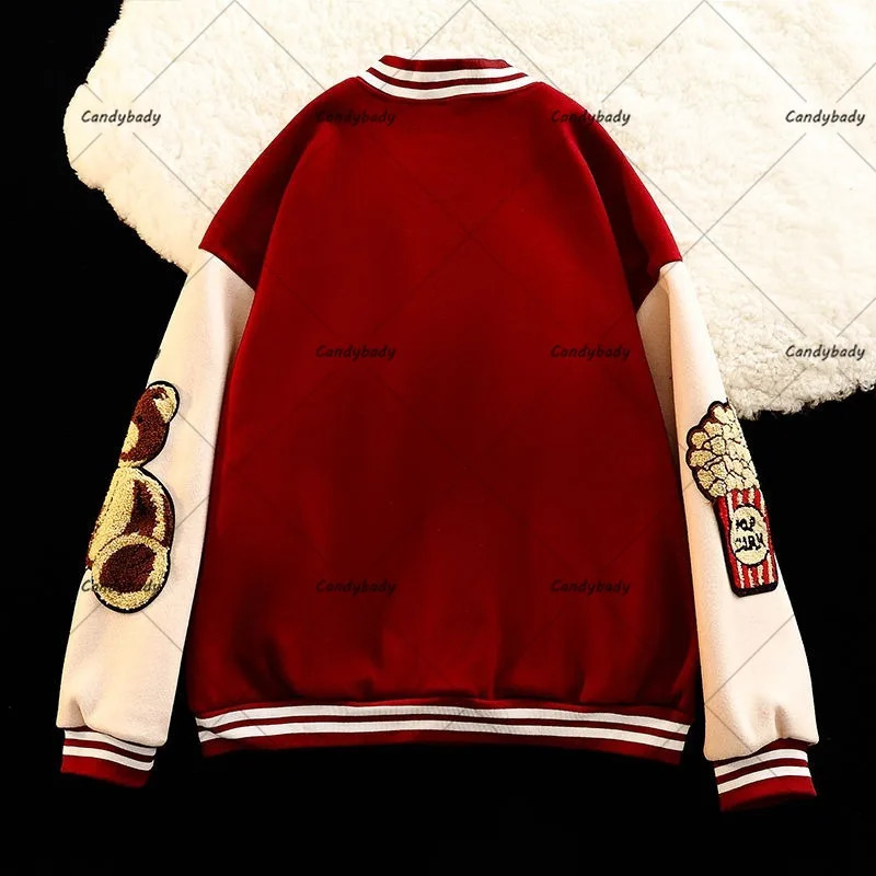 Men's Jackets American Street Flocking Embroidered Clown Baseball Uniform Y2K Retro Hong Kong Fashion Casual Couple Jacket For Men And Women 2312