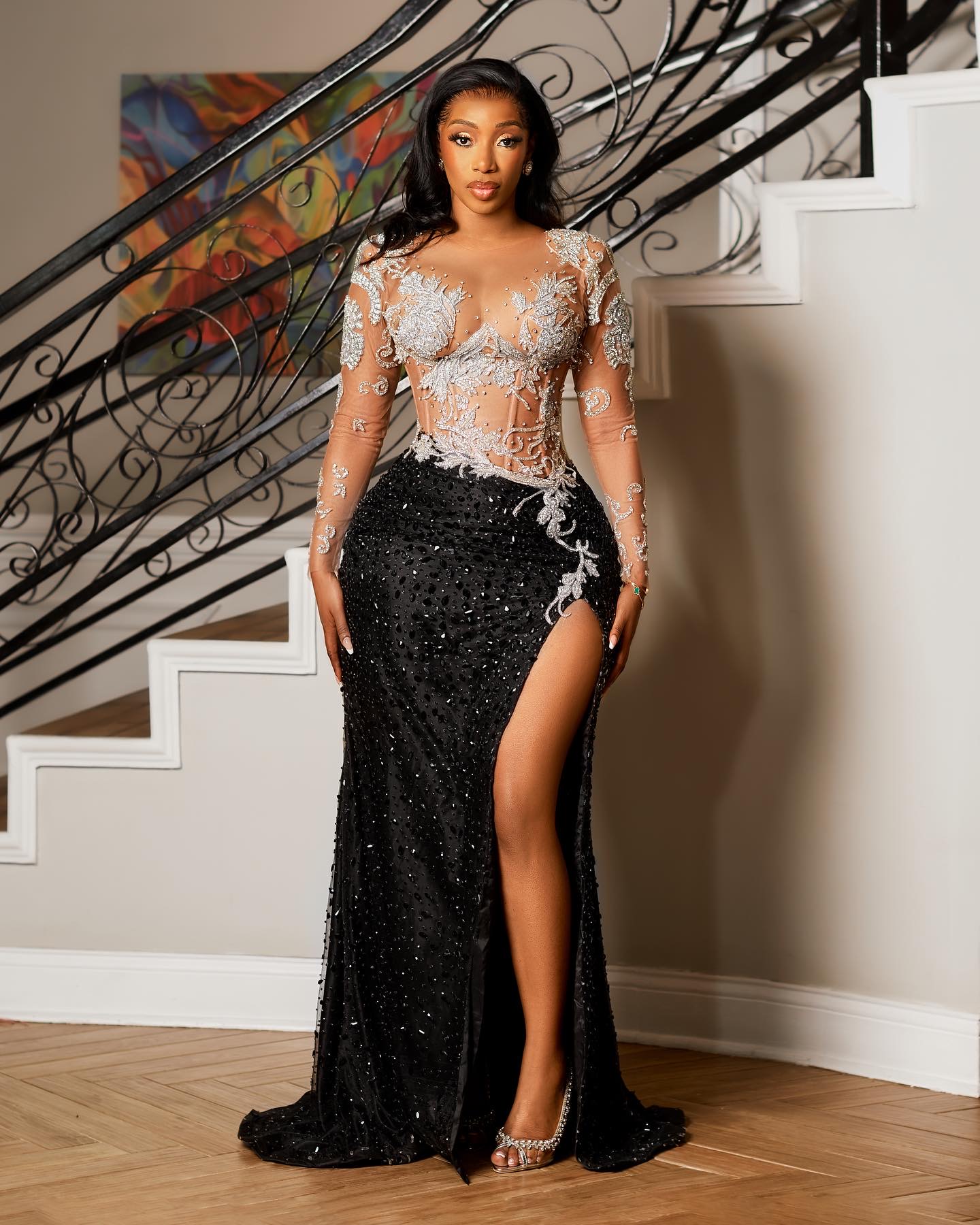 2024 Aso Ebi Black Mermaid Prom Dress Lace Beaded Sequined Lace Evening Formal Party Second Reception Birthday Engagement Gowns Dresses Robe De Soiree