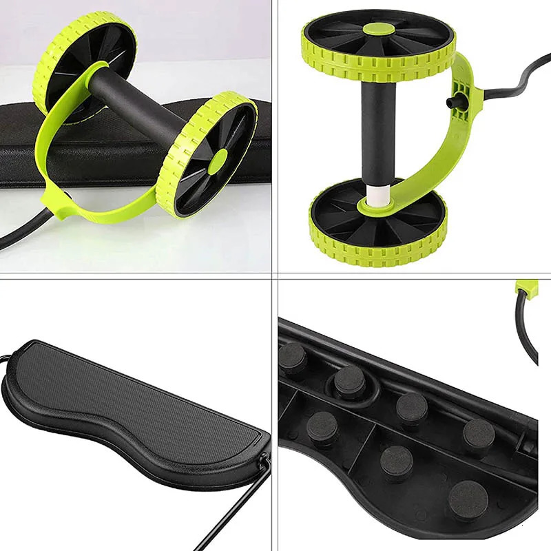 Ab Rollers Abdominal Double Wheel Roller Home Gym Muscle Waist Arm Exercise Fitness Equipment Pull Rope Resistance Bands Slimming Device 231104