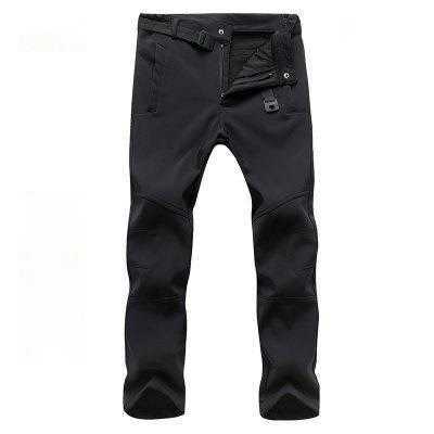 Men's Pants Autumn Winter Hiking Mens Pants Softshell Fleece Outdoor Trousers Waterproof Snow Gym Pants Trousers Male Plus Size High Quality SH19