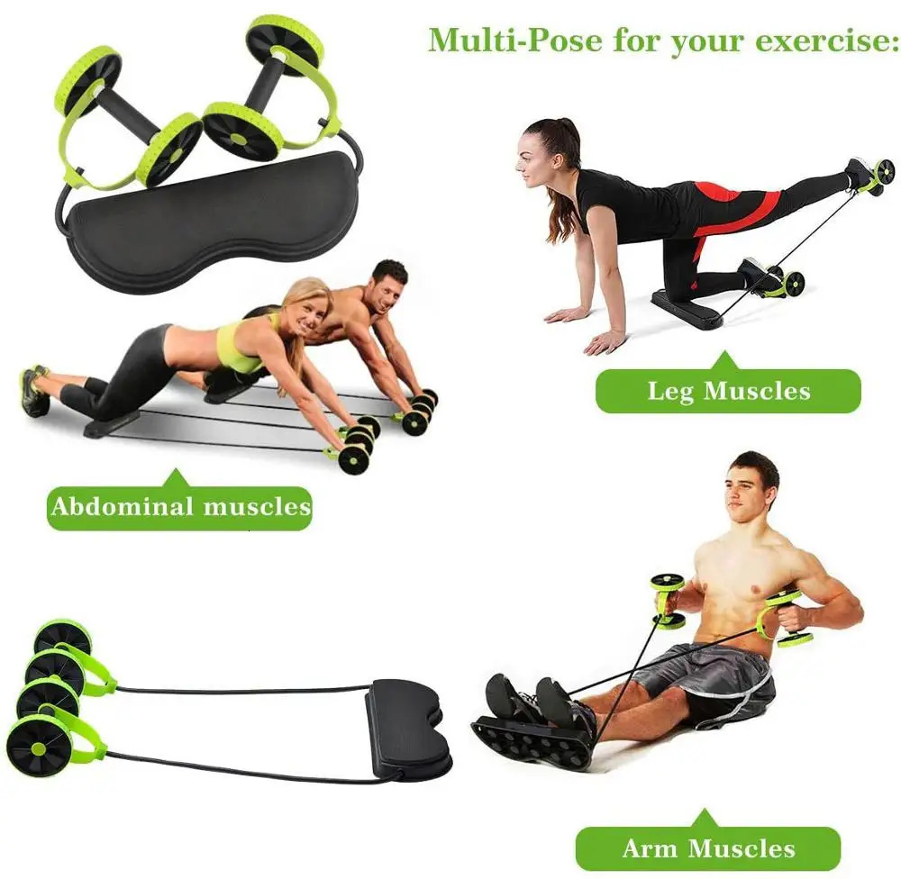 Ab Rollers Abdominal Double Wheel Roller Home Gym Muscle Waist Arm Exercise Fitness Equipment Pull Rope Resistance Bands Slimming Device 231104