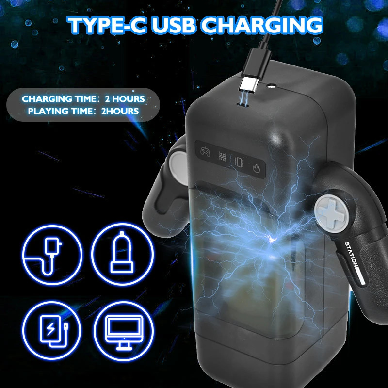 Masturbators HESEKS Automatic Thrusting Vibrating with Heating Masturbation for Men Real Vagina Blowjob Male 231204