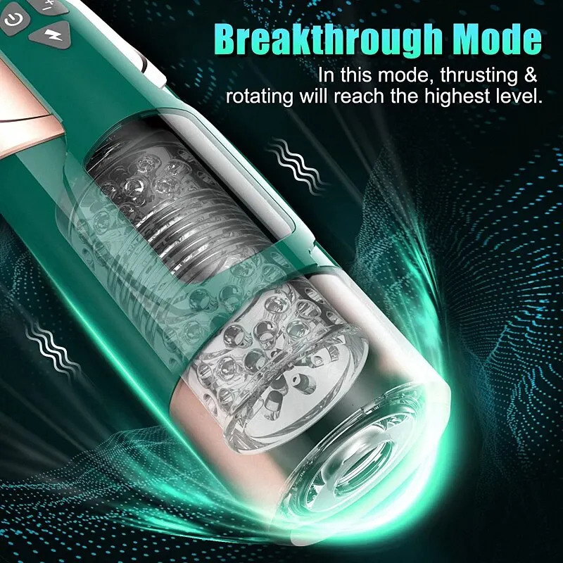 Masturbators Automatic Male Masturbator with 7 Thrusting Rotating Mastubators Cup Electric Pocket Pussy for Penis Stimulation Stroker 231204