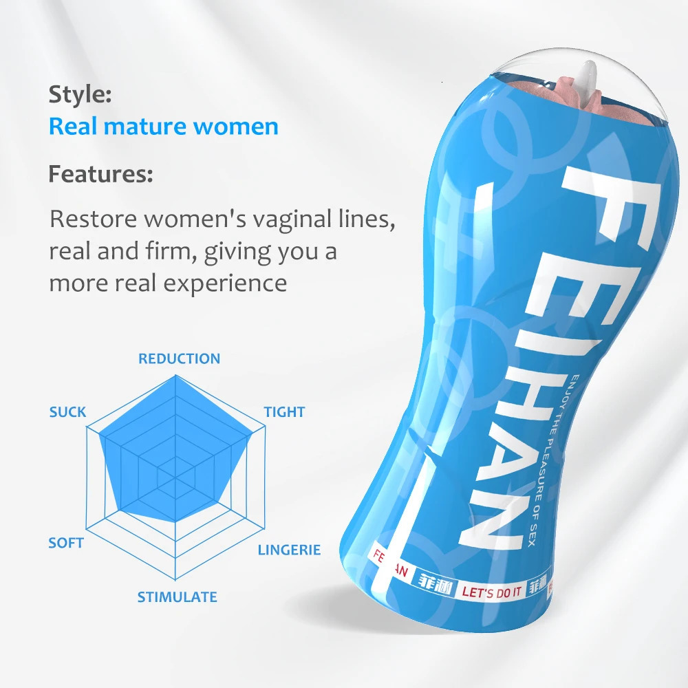 Masturbators Male Masturbator Cup Vacuum Pressure Sucking Silicone Vagina Pussy Sex Toy for Men Pocket Blowjob Masturbation Adult Goods 231204