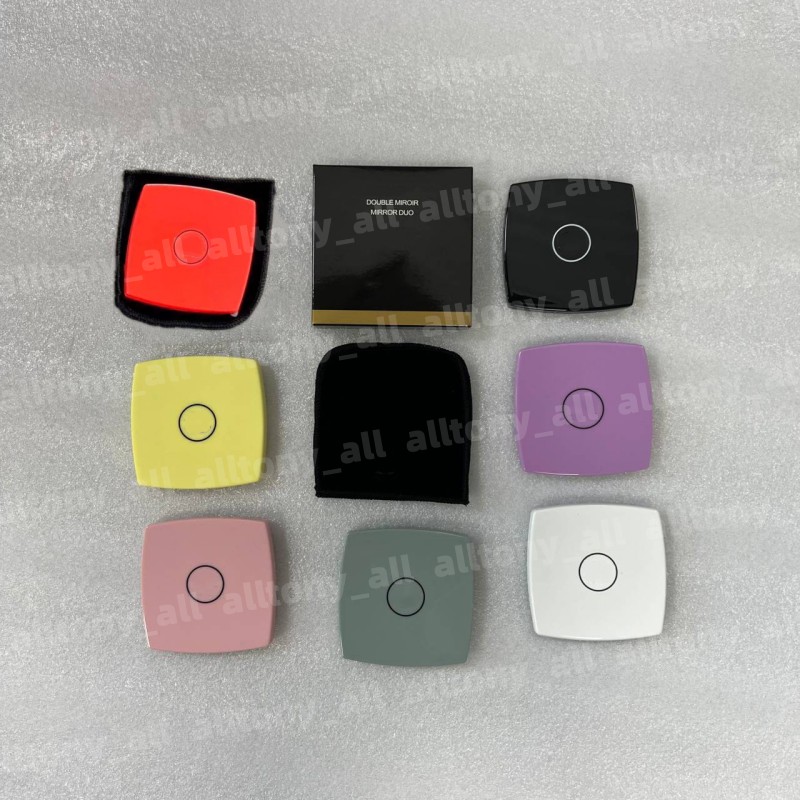 Brand Compact Mirrors Fashion Folding Velvet dust bag mirror with gift box Portable magnifying makeup mirror 7 colors