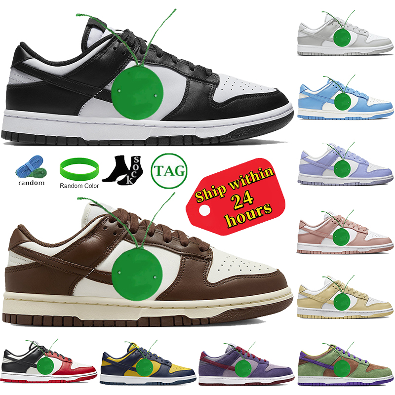 Mens Low Casual Shoes Designer Mens Womens Shoes White Black Panda Grey Fog Cacao Wow Sneakers Reverse Brazil Syracuse Triple Pink UNC Chunky Men Platform Trainers