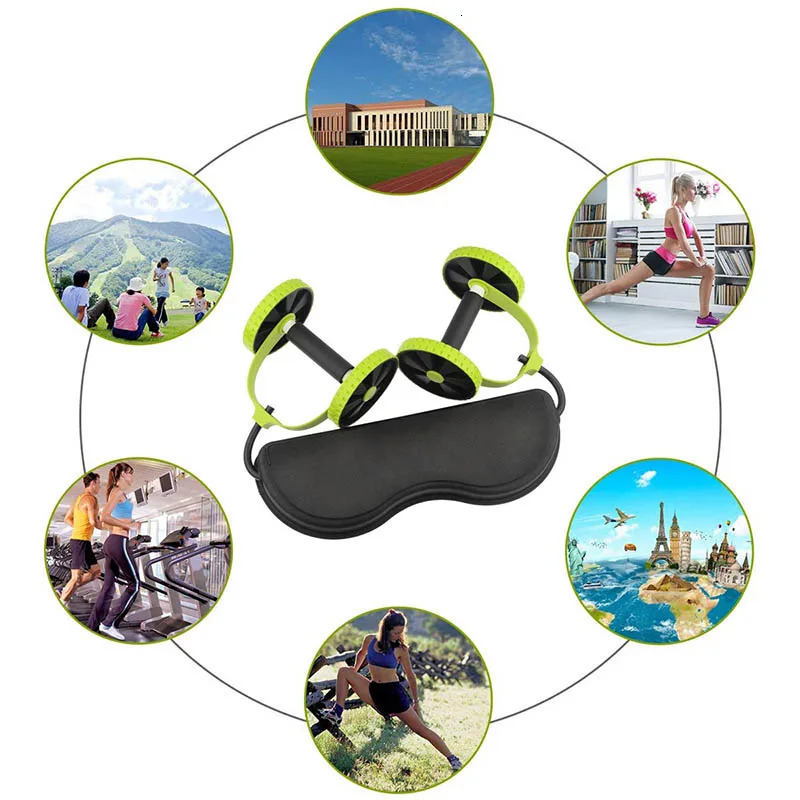 Ab Rollers Abdominal Double Wheel Roller Home Gym Muscle Waist Arm Exercise Fitness Equipment Pull Rope Resistance Bands Slimming Device 231104
