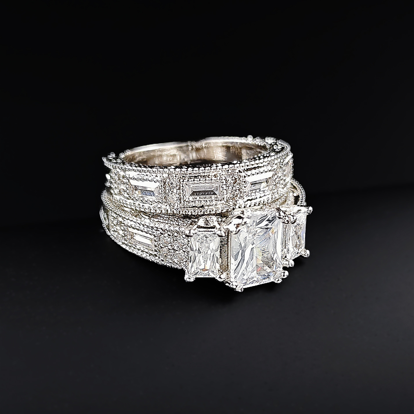 Choucong Unique Handmade Wedding Rings Luxury Jewelry 925 Sterling Silver Princess Cut White Topaz CZ Diamond Gemstones Party Women Bridal Couple Ring