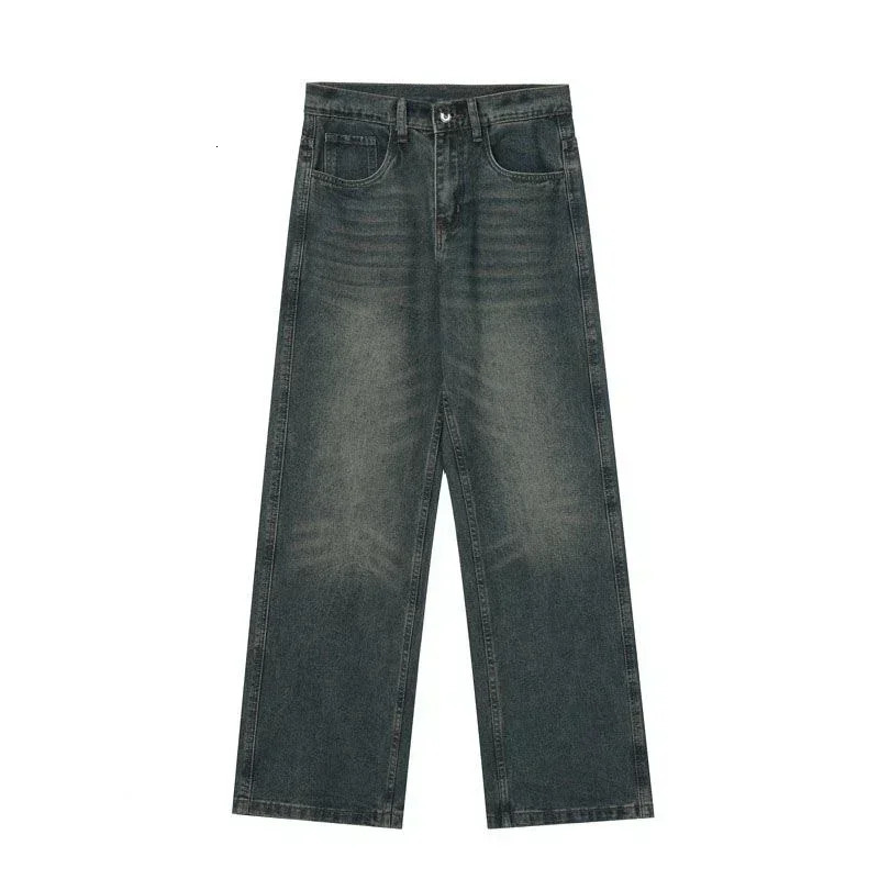 Mens Jeans Y2K Man Korean Casual Grunge Blue Cargo Pants Baggy Vintage Streetwear Wide Leg Wash Denim Trousers Oversize Women Clothes 231204