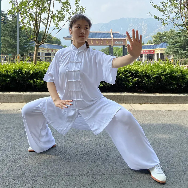 Martial Arts Tai chi Solid Cotton 6 Colors High Quality Wushu Kung fu Clothing Kids Adult Wing Chun Suit 231204