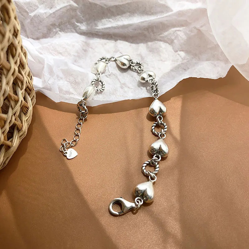 Chain VENTFILLE 925 Sterling Silver Square Charms Bracelet for Women Ball Hip Hop Thai Jewelry Dropship Wholesale 231204