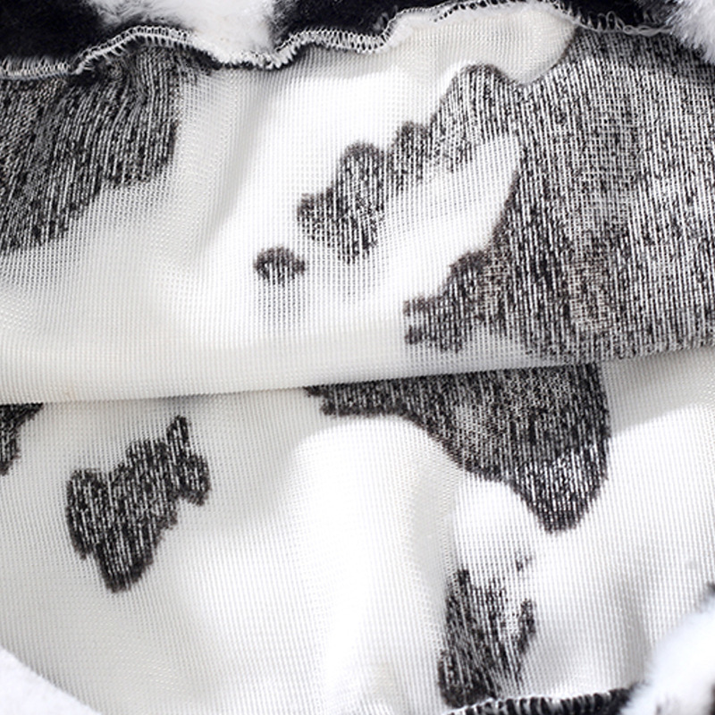 TEDSN Cow Zip Up Coat Jacket Men Women Kawaii Hoodie Winter Oversize Streetwear Casual Top Wool Cosplay Fashion Clothes 220124