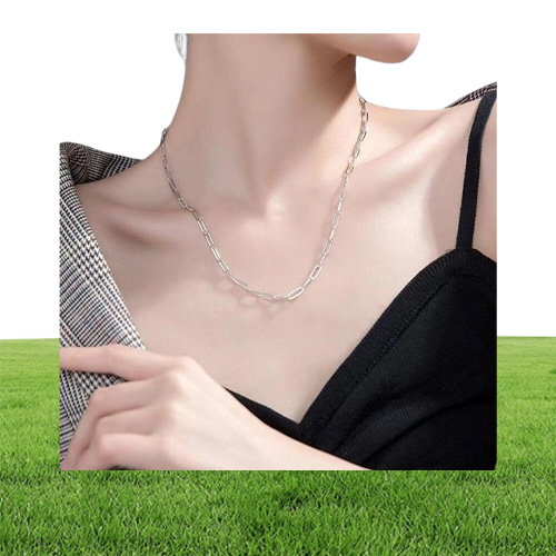 Chains Sell Stainless Steel Oval Rectangle Dainty Paperclip Link Chain Necklace For Girls Design Gold Plated Women