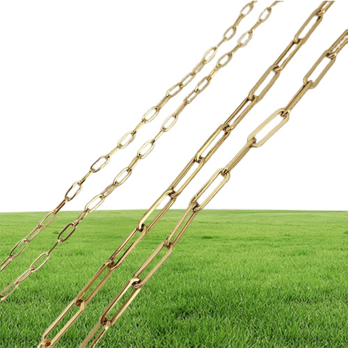 Chains Sell Stainless Steel Oval Rectangle Dainty Paperclip Link Chain Necklace For Girls Design Gold Plated Women