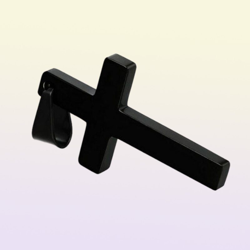 vintage cross pendant necklace stainless steel black chain men women jewelry gift