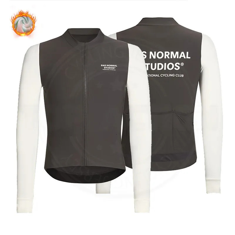 Cycling Jersey Sets Pas Normal Studios Winter Thermal Fleece Cycling Clothes Men's Jersey Suits PNS Bike Wear Clothing Bib Pants Set Ropa Ciclism