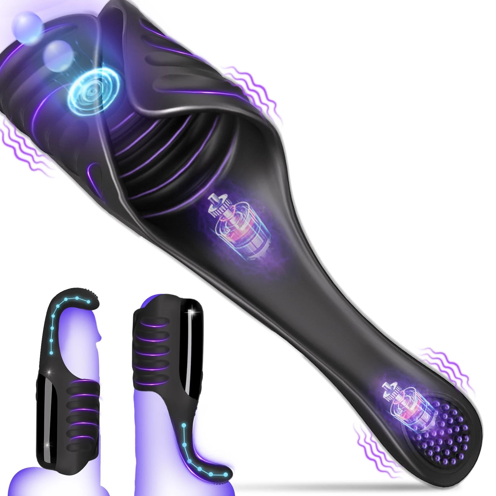 Vibrators Adjustable Vibrating Male Masturbator Penis Trainer Massager Glans Stimulator Cock Tapping Sex Toys for Men Pleasure 231204