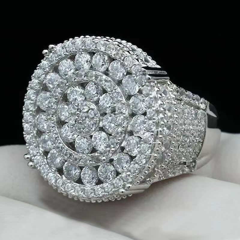 Custom Hip Hop Vvs Moissanite Ring Pass Diamond Tester Iced Out 925 Silver Champion Ring 10k 14k Men Jewelry