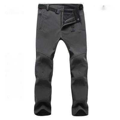 Men's Pants Autumn Winter Hiking Mens Pants Softshell Fleece Outdoor Trousers Waterproof Snow Gym Pants Trousers Male Plus Size High Quality SH19