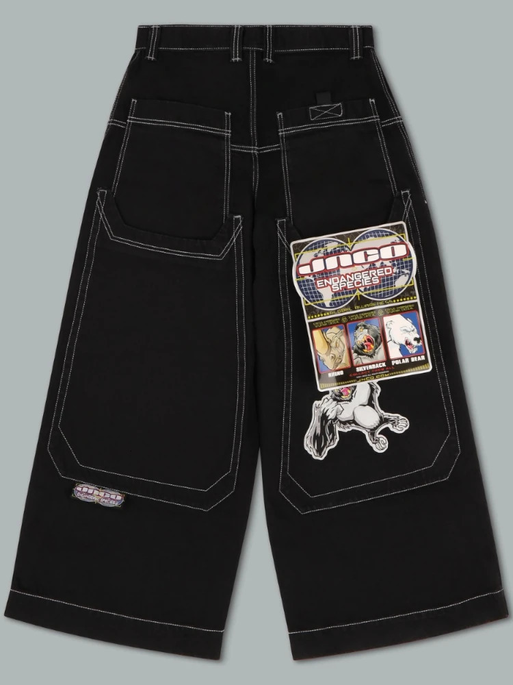Mens Jeans Street Fashion Pocket Wide Leg Y2K Harajuku Hip Hop Pants Gothic High Waist 231202