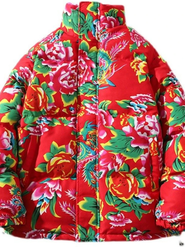 Women's Jackets Parkas Quilted Coats Winter Jacket Women Outerwear Flower Cotton padded Demi season Thickened Clothing Outfits 231205