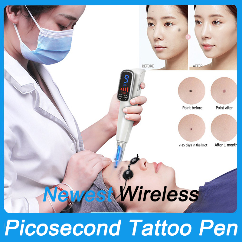 Picosecond Laser Pen Red Blue Light Treatment Tattoo Scar Mole Freckle Pen Acne Skin Pigment Removal Portable Beauty Skin Rejuvenation Plasma Pen Rech