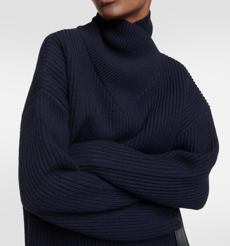 New sweater women's tte loose high necked long sleeved wool knitted top