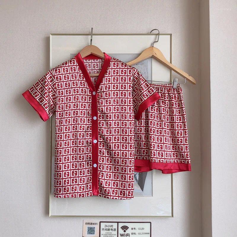 Women S Fashionable Casual Plaid Short V-neck Silk Pamas Women S Designer Shorts Set Women S Sexy And Beautiful Pajamas Home Wear