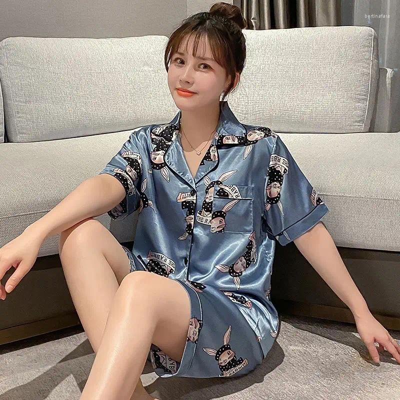 Women S Fashionable Casual Plaid Short V-neck Silk Pamas Women S Designer Shorts Set Women S Sexy And Beautiful Pajamas Home Wear