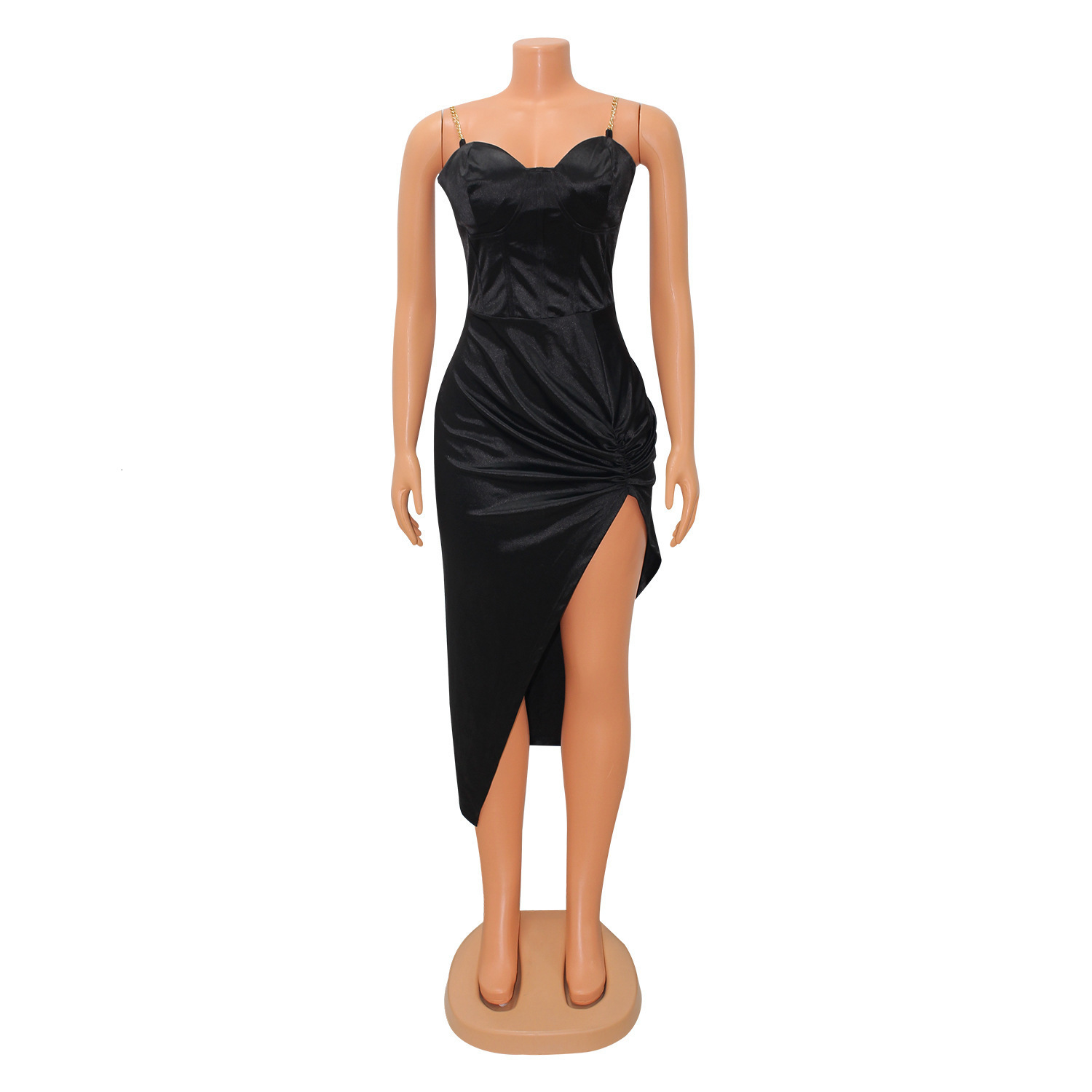 Sexy Bodycon Woman Birthday Dress Fall Elegant Slip Dresses For Women Casual Party Night Club Black Clothes 22441P 210712wtt