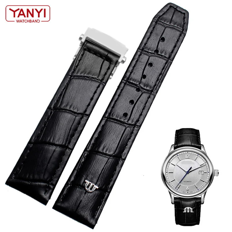 Watch Bands Genuine leather watch strap 20mm 22mm for MAURICE LACROIX watchband folding buckle leisure business cow leather bracelet 231204