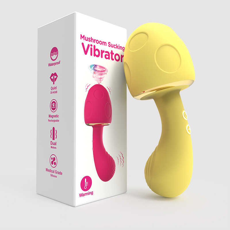 New Little Mushroom Sucking Vibrating Heating and Jumping Egg Cream Clip Set for Adult Sexuality Products Shared by Couples