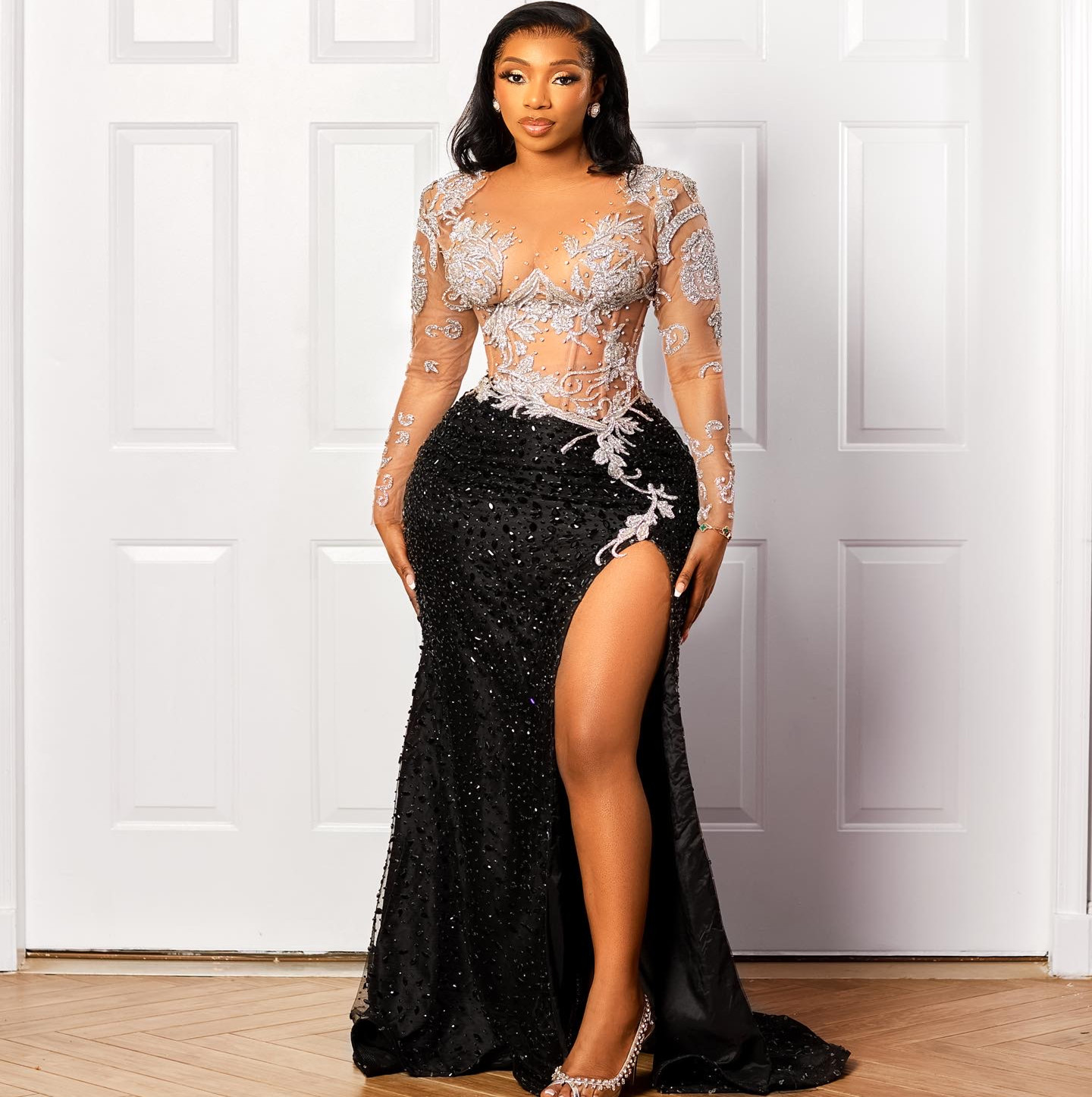 2024 Aso Ebi Black Mermaid Prom Dress Lace Beaded Sequined Lace Evening Formal Party Second Reception Birthday Engagement Gowns Dresses Robe De Soiree