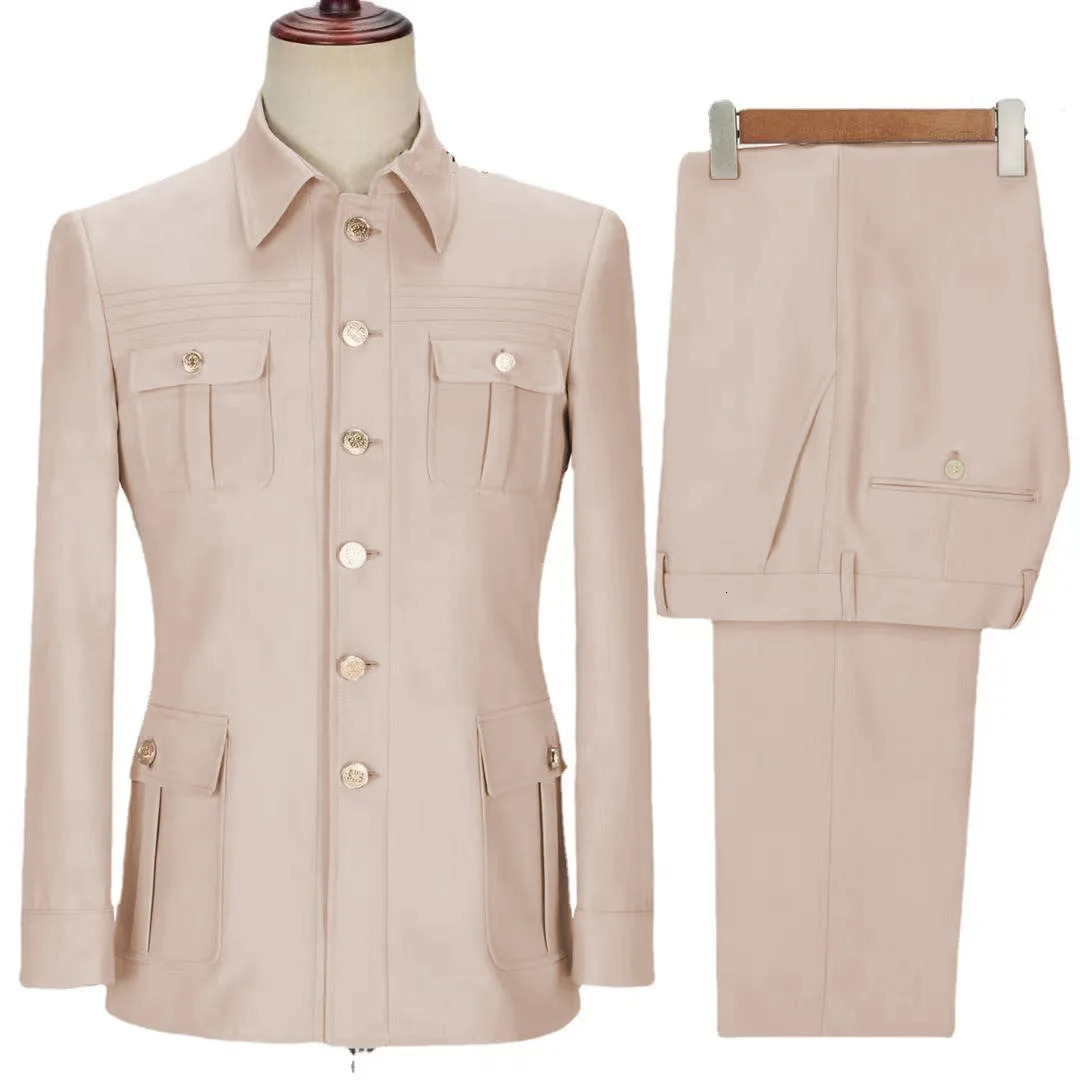 Men's Suits Blazers Formal Men's Zhongshan Collar Suit Men's Suit Slim Fitting Fashion Wedding Man 231205