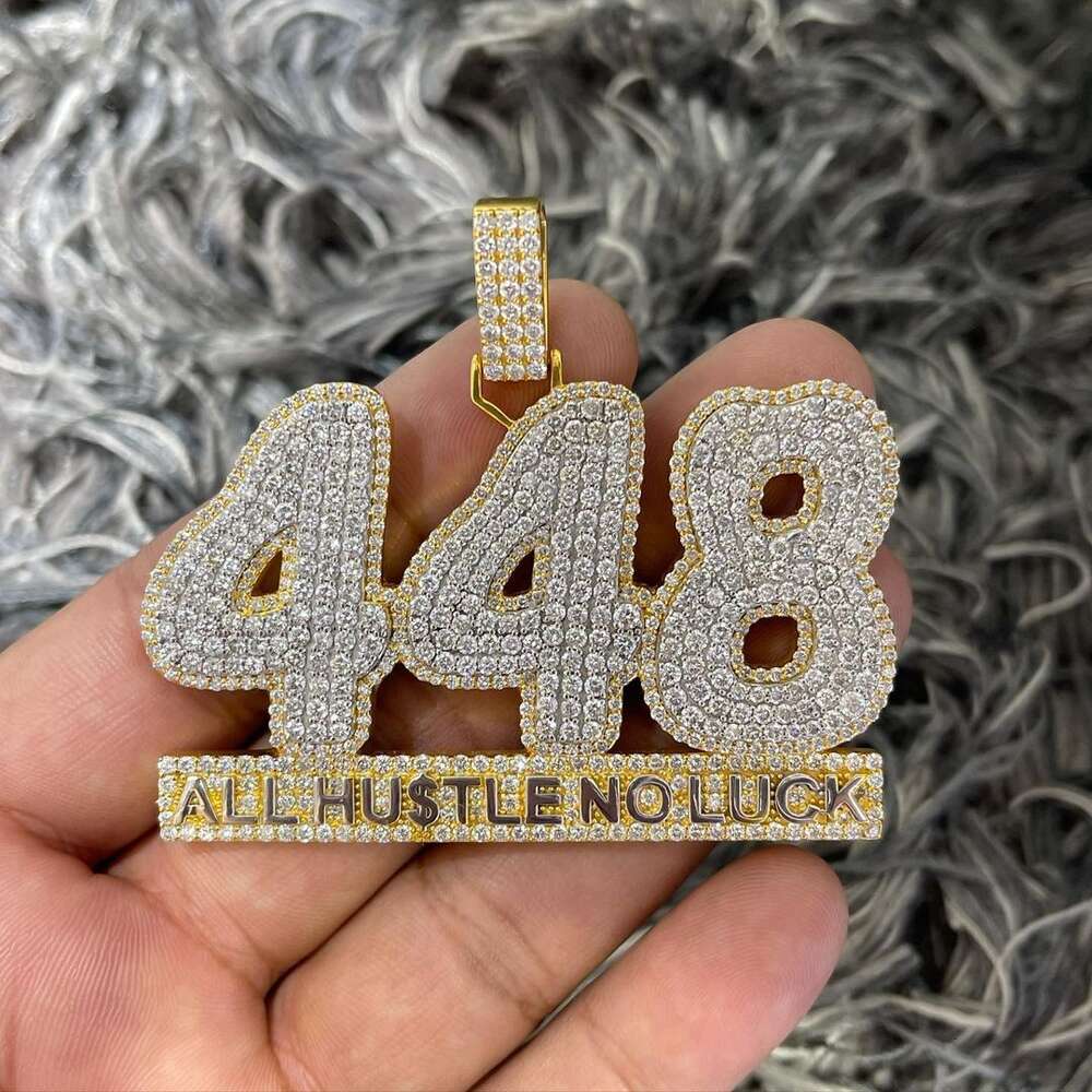 New Arrival Design Hiphop Fine Jewelry Iced Out Sier Bling Zircon Custom 14K Plated Mossanite Name Pendant