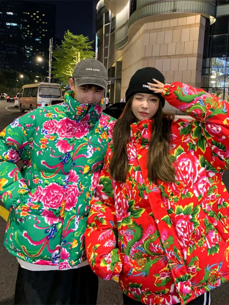 Women's Jackets Parkas Quilted Coats Winter Jacket Women Outerwear Flower Cotton padded Demi season Thickened Clothing Outfits 231205