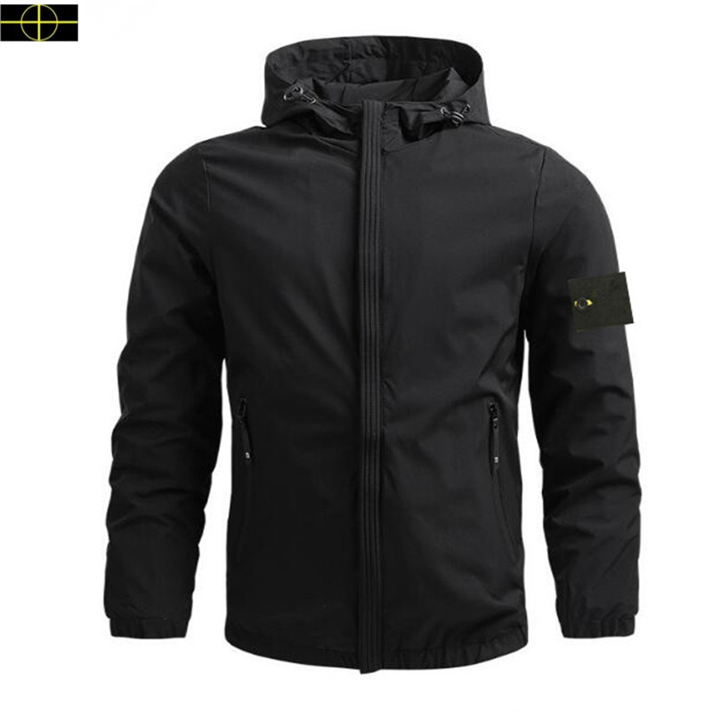 luxury jacket coat Spring and Autumn Men's stones Jacket islands Stand Collar Hooded Solid Men's Casual Windproof Outdoor Jackets New Hot Shirt Large S-4XL